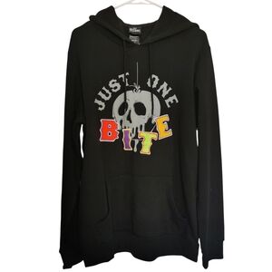 NWT Disney Villains Snow White Evil Queen Just One Bite Black Fleece Hoodie-Sz M
